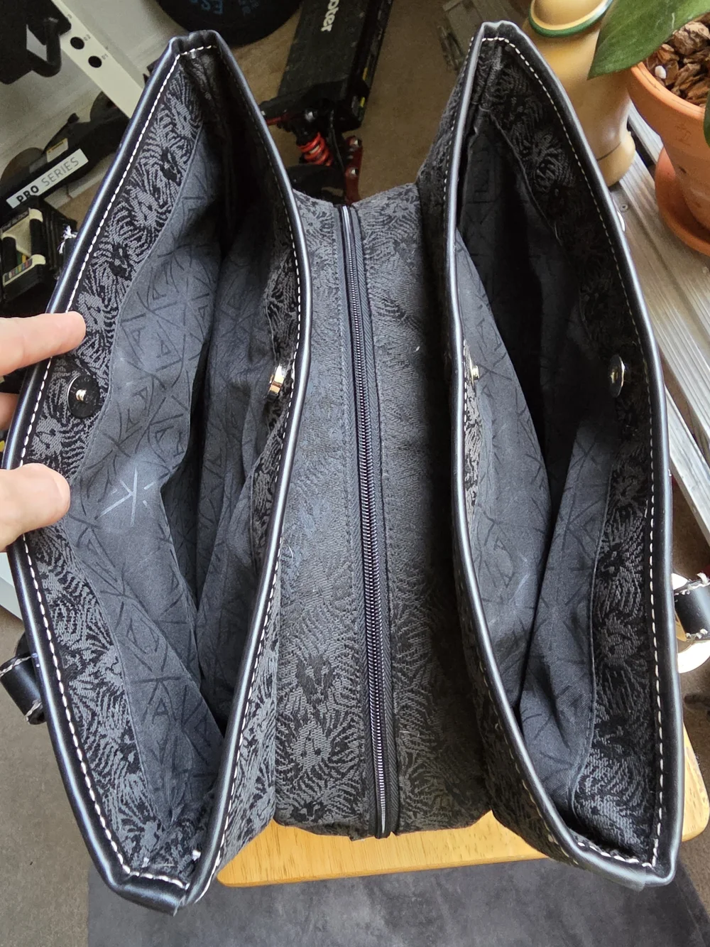 Anne Klein Patterned Tote with Leather Trim